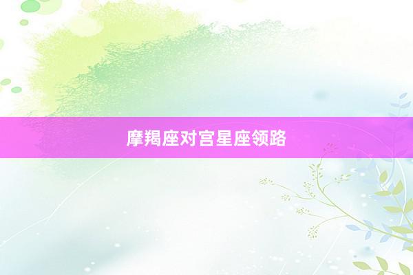 摩羯座对宫星座领路